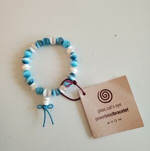 Vintage Avon Glass Cats Eye Power Bead Braclet